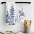 thumbnail image 3 of Navy Blue Pastoral Tree Kitchen Towel Dish Cloths Set of 4, Microfiber Soft Kitchen Hand Towels, Vintage Botanical Spring Absorbent Quick Drying Dishcloths 18 x 28 Inches, 3 of 8