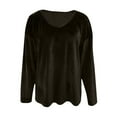 thumbnail image 4 of Hauts en Velours pour Femmes 2026 Mode Automne Hiver Manches Longues Col en V Rétro Décontracté T-Shirts pour Sortir, 4 of 4