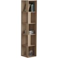thumbnail image 3 of JV Home Piano Collection 64 Inch 5-Tier Corner Bookcase Stylish Bookshelf Shelving Storage for Living Room Kitchen Laundry Bedroom (Oak), 3 of 7