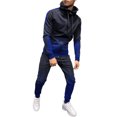 thumbnail image 2 of Vedolay Mens Zip Up Hoodie 2023 Plus Size Pullover Top with Long Sleeves Blue,XL, 2 of 5