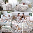 thumbnail image 6 of Boho Leaf Bedding 3 Piece Duvet Cover Set Full Size, Orange Red Spring Farmhouse Pastoral Tribal Soft Microfiber Comforter Cover with Zipper Closure & Pillowcases, Wrinkle & FadeResistant Quilt Cover, 6 of 9