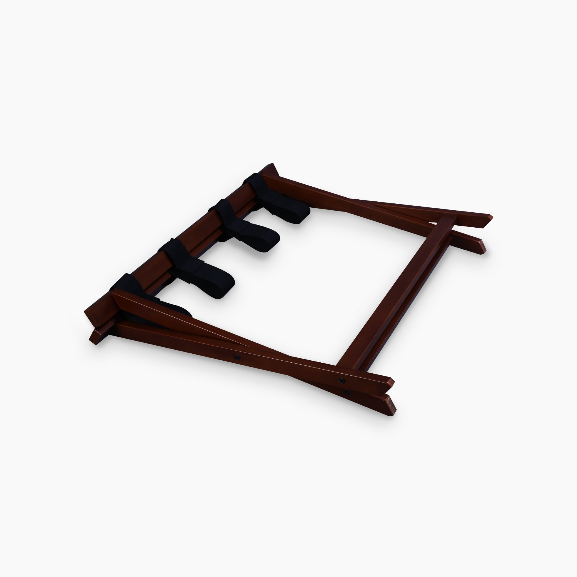 Solid Wood Folding Luggage Rack with Heavy-duty Straps - New Espresso