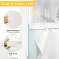 thumbnail image 6 of Aqua Striped No Hook Shower Curtain Waterproof,Bathroom Curtains with Snap in Liners and See Through Top Window,Luxurious White Stripes Modern Abstract Art Hotel Bathtub Curtains Shower 60"Wx72"L, 6 of 8