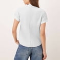 thumbnail image 4 of UAMVSH Plus Size Tops for Women Short Sleeve Tunic Shirts Textured Casual Button V Neck Oversized T-Shirt Summer Clothes, 4 of 6