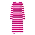 thumbnail image 6 of Striped Color Block Spa Robe for Womens Relaxed Fit Pajamas Plush Soft Long Sleeve Long Bathrobe Comfort Casual Pullover Sweater Blouses Nightdress Loungewear, 6 of 6