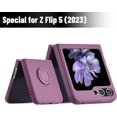 thumbnail image 2 of for Samsung Galaxy Z Flip 5 Case,Slim Silicone Protective Samsung Galaxy Z Flip 5 Phone Case with Rotating Kickstand, Shockproof Lightweight Samsung Z Flip 5(2023) Case for Girl Woman, Purple, 2 of 12