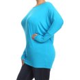 thumbnail image 3 of Women's Plus Size Dolman Long Sleeve Solid Loose Fit Tunic Top, 3 of 4