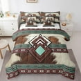 thumbnail image 1 of Geometry Aztec Bed in a Bag Queen Comforter Set 7 Piece Farm Animals Cowhide Bedding Sets,Southwestern Sheet Set with Comforter Geometric Diamond Bed Set,Cowboy Western Home Decor, 1 of 5