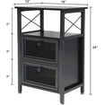 thumbnail image 6 of Toocust Black Steel & Wooden Small Table with Drawers, 16" L x 12" W x 24" H, End Table with Storage, 2 Drawers End Table, Nightstands with Two Drawers, 6 of 6