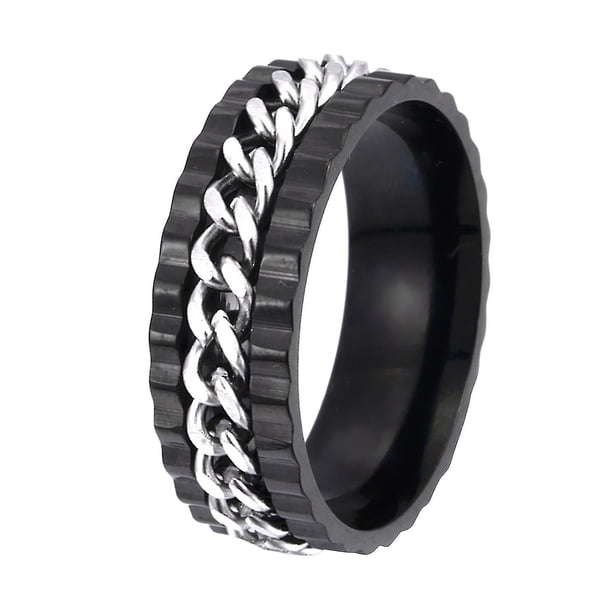 Moda anillo de acero inoxidable aro exterior anillo giratorio regalo maravilloso