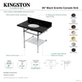 thumbnail image 4 of Kingston Brass KVPK3630KBB6 Templeton 36" Black Granite Console Sink with Brass Legs and Shelf (8-Inch, 3-Hole), Black Granite/Polished Nickel, 4 of 4