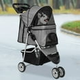 thumbnail image 4 of NiamVelo 3 Wheels Pet Stroller Folding Dog Stroller Cat Stroller with Cup Holder & Storage Basket for Medium Small Dogs Cats, Grey, 4 of 8