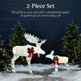 thumbnail image 2 of Best Choice Products 5ft 2-Piece Moose Family Lighted Christmas Yard Decor Set w/ 370 LED Lights, Zip Ties - White, 2 of 7
