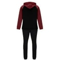 thumbnail image 6 of Men's Fleece Lined 2PC Outfit Quarter Zip Pullover Hoodie with Pockets Elastic Cuffed Joggers Tracksuit Black 2XL, 6 of 6
