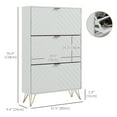 thumbnail image 3 of HOMCOM Armoire de Rangement pour Chaussures avec 3 Tiroirs Basculants pour 18 Paires de Chaussures Blanc, 3 of 10