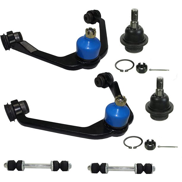 2 Front Upper Control Arms w/Ball Joint + 2 Lower Ball Joints + 2 Sway