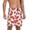 thumbnail image 2 of Kdxio Hand Drawn Watermelon Print Mens Sleep Shorts Bottoms Soft Comfy Pajama Wear Pants with Drawstring Pockets, 2 of 7