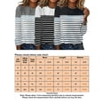 thumbnail image 3 of Women's Striped TShirt Long Sleeve Crew Neck Casual Tee Tops for Fall and Winter Grey L, 3 of 3