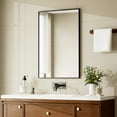 thumbnail image 2 of BEAUTYPEAK 24"x36" Bathroom Mirror Wall Mirror with Rectangular Metal Frame, Black, 2 of 15
