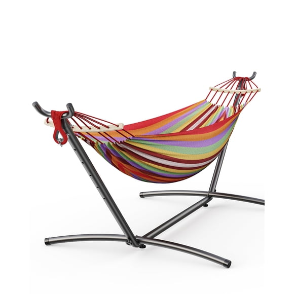Hamaca doble EveryFun con soporte de acero reforzado de alta resistencia, capacidad de 272 kg