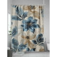 thumbnail image 5 of Fsddascl Blue Brown Botanical Shower Curtain Set - Extra Long 72" x 96" Washable Bathtub Curtain with 12 Hooks, Elegant Summer Flowers Vintage Waterproof Fabric Stall Shower Curtains for Bathroom, 5 of 6