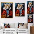 thumbnail image 4 of Designart "Fashion Portrait of a Brown Cat II" Animals Canvas Wall Art - Traditional Red Cat Fashion Entryway Wall Art, 4 of 6