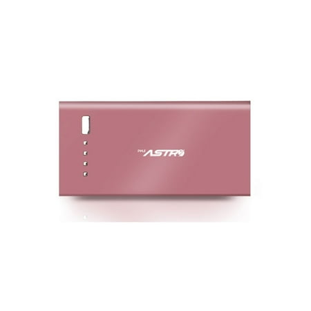 Pyle Universal Power Adapter Backup High Capacity External Battery Charging Device 5,200 mAh with USB 5V/1A Output and USB Charging Cord - Pink