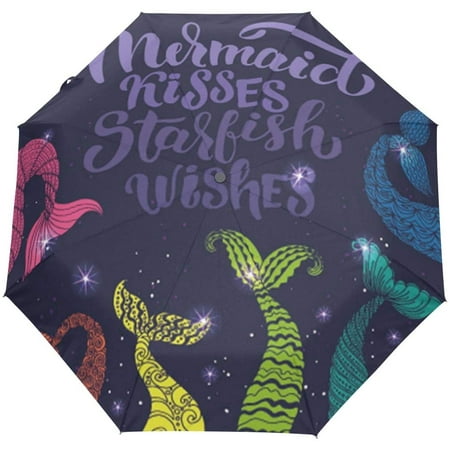 Starfish Print Pattern Automatic Foldable Umbrella