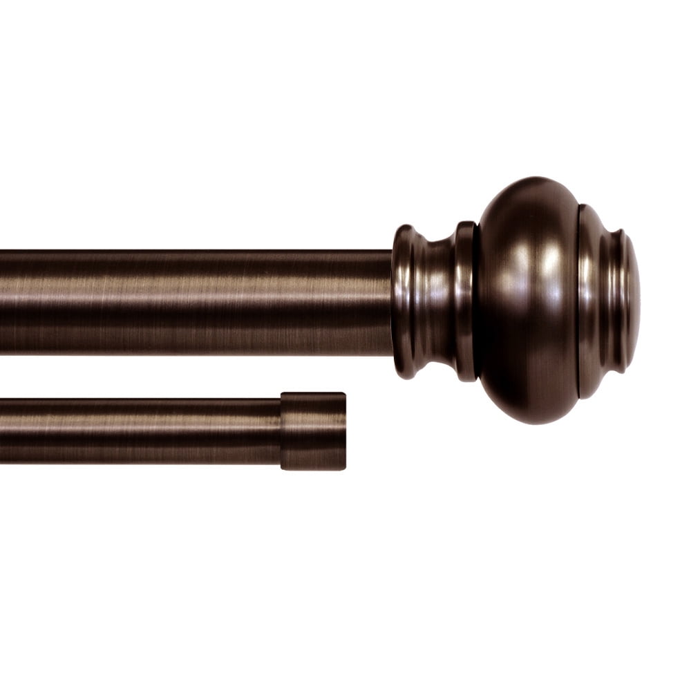 Somerset Knob 1" Double Drapery Rod & Hardware Set, 42"120" Plated Oil