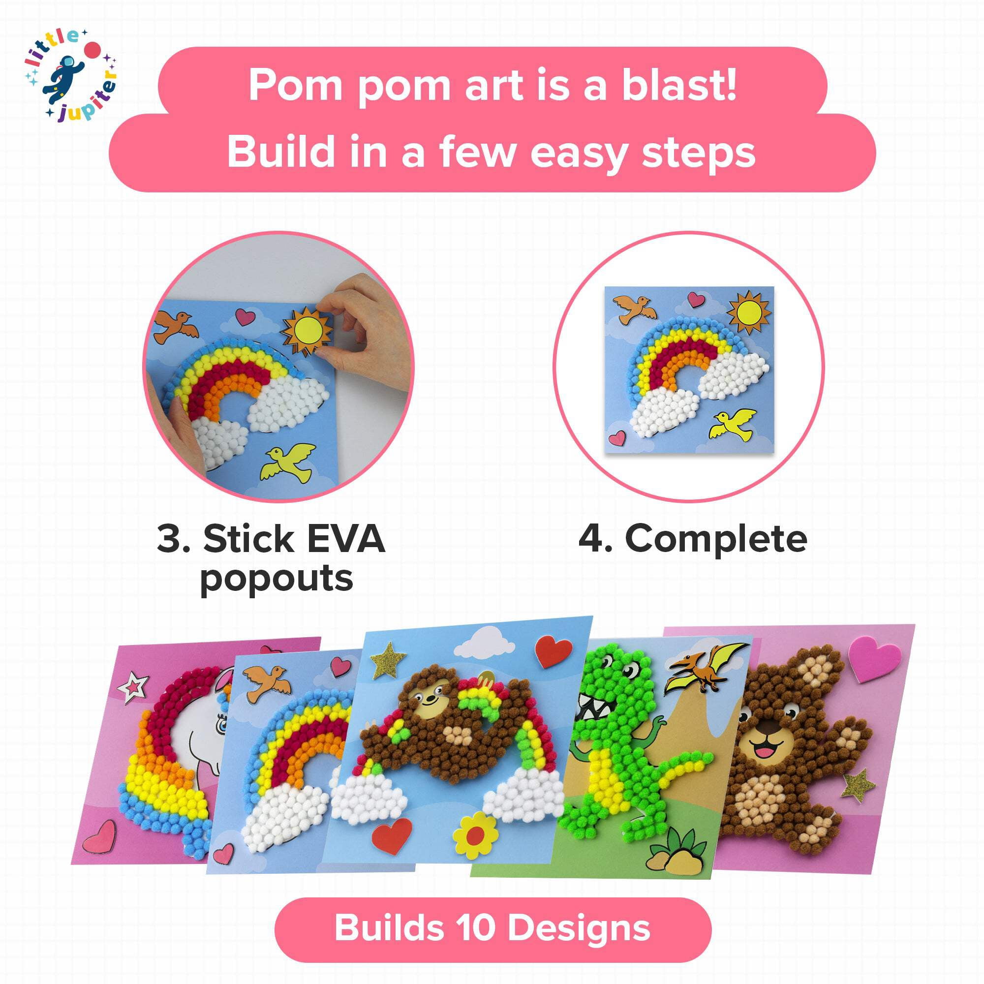 DIY Pom Pom Art - 10pcs ( Set 3)