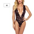 thumbnail image 1 of Ropa interior sexy para mujer Ropa de dormir Deep V Lace Body Lencería, Negro, M Inevent XX000084-04, 1 of 7