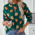 thumbnail image 6 of Binhe Womens Fall Clothes Women's Casual Maple Leaf Print Crewneck Knit Sweater 2024 Fall Winter Fashion Long Sleeve Graphic Loose Jumpers Tops Machine Washable Fit Lazy Thick Sweater, 6 of 9