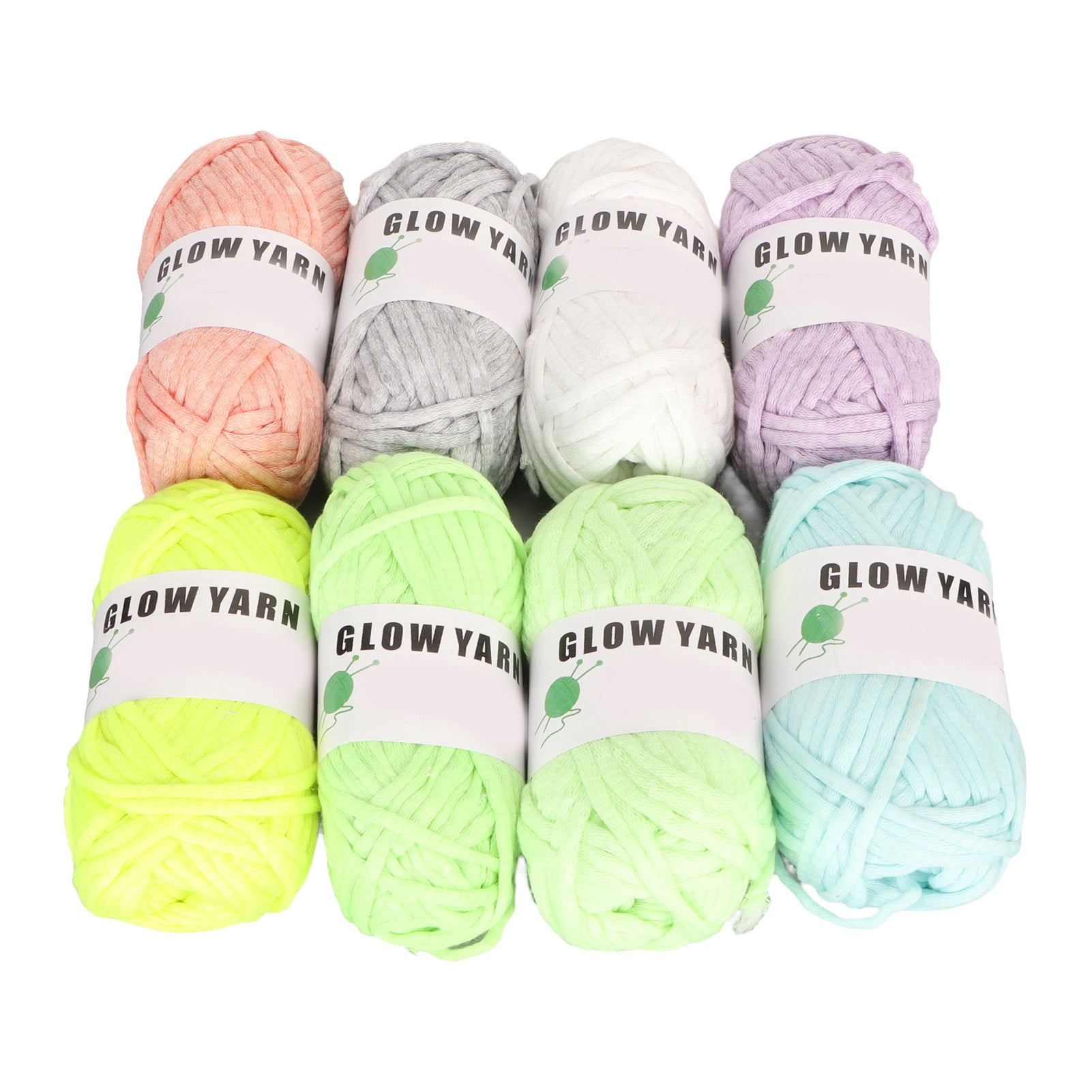 Nieyigj 8 Rolls Glow in The Dark Yarn Luminous Crochet Yarn Super Bulky Polyester DIY Hand Knitted Glowing Thread 49.2 Yards (45m) Per Roll