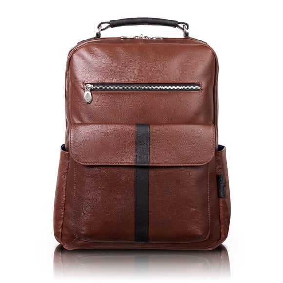 Mochila McKleinUSA Logan de Cuero Bicolor para Laptop de 17" con Doble Compartimento