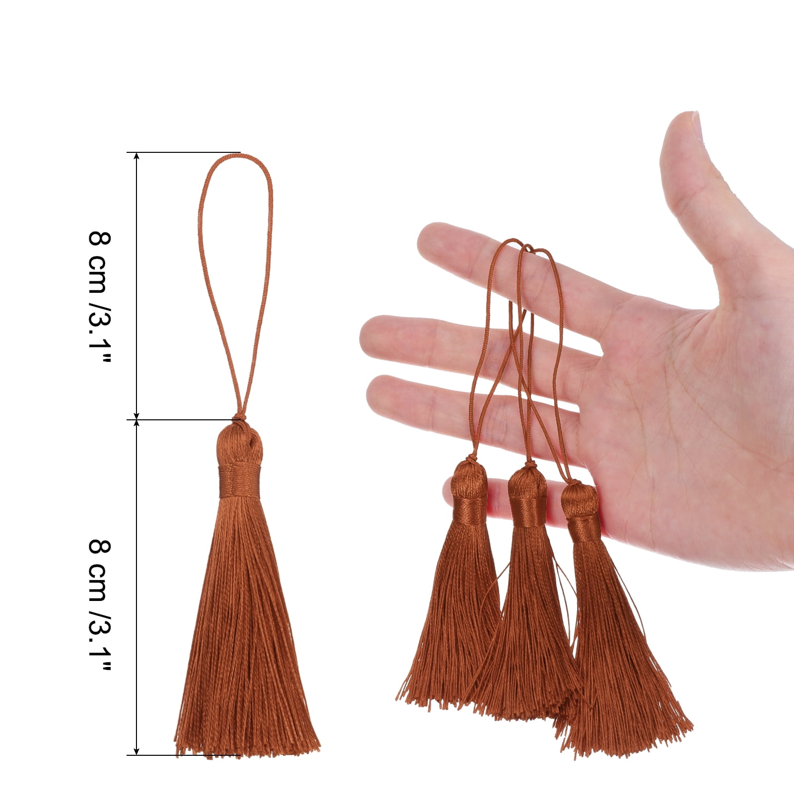 Unique Bargains Mini Bookmark Tassels Handmade Floss Craft for Jewelry Making Chestnut