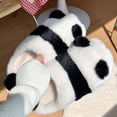 thumbnail image 2 of Pantuflas de algodón de panda para mujer, lindas zapatillas de felpa cálidas para el hogar de invierno de 24,5 cm, 2 of 3