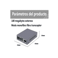 thumbnail image 3 of Convertidores Fibra Óptica Medios 10/100 Ethernet 25km 1 Par negro gris, 3 of 4