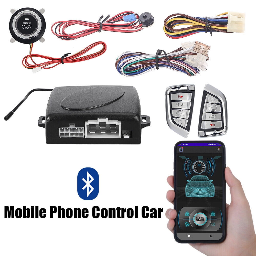 KingFurt Keyless Entry Engine Start Alarm System, 12V Automotive Alarm