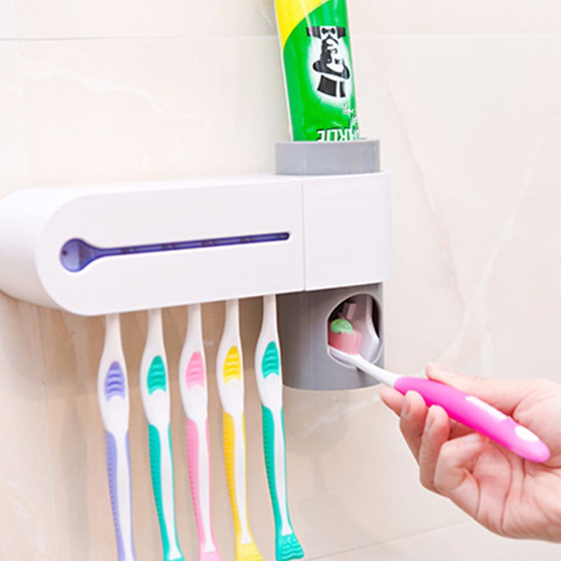 show original title Details about   Dispenser automatic toothpaste brush 5pc brush sterilizer 