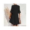 thumbnail image 6 of Women Dresses Summer Dress V-Neck Short Sleeve T-Shirt Elegant Dress Babydoll Ruffles Casual Mini Female Dress, 6 of 7