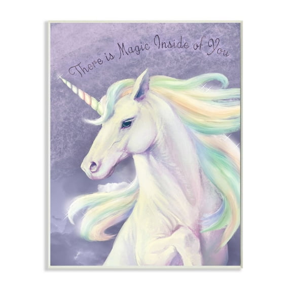 Stupell Industries Magic Inside Of You Inspirational Unicorn Quote Purple Pink Graphic Art Unframed Art Print Wall Art, 13x19, by Ziwei Li