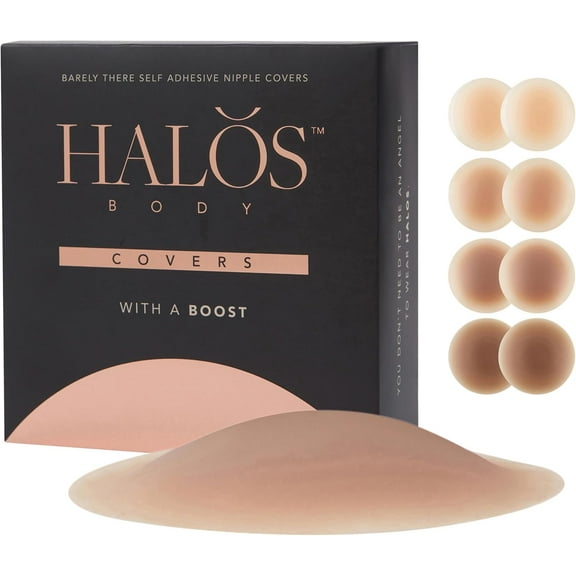 Adhesive Silicone Padded Nipple Covers - Reusable Pasties with Thick Center for Extra Coverage