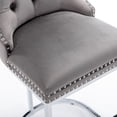 thumbnail image 6 of MIKIBAMA Gray Velvet Barstools with Backs, Counter Height, Modern, Tufted, Set of 2, 6 of 12