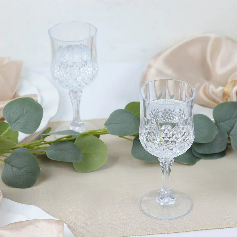 Clear plastic wine glasses 8 oz sale