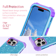 thumbnail image 5 of Casetego Phone Case for iPhone 16 Pro Max Case,Glitter Bling Heavy Duty Hybrid Sturdy High Impact Shockproof Protective Cover,Shiny Blue Purple, 5 of 7