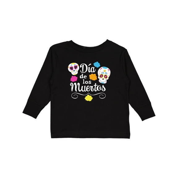 Inktastic Día de los Muertos- Day of the Dead sugar skulls Boys or Girls Long Sleeve Toddler T-Shirt