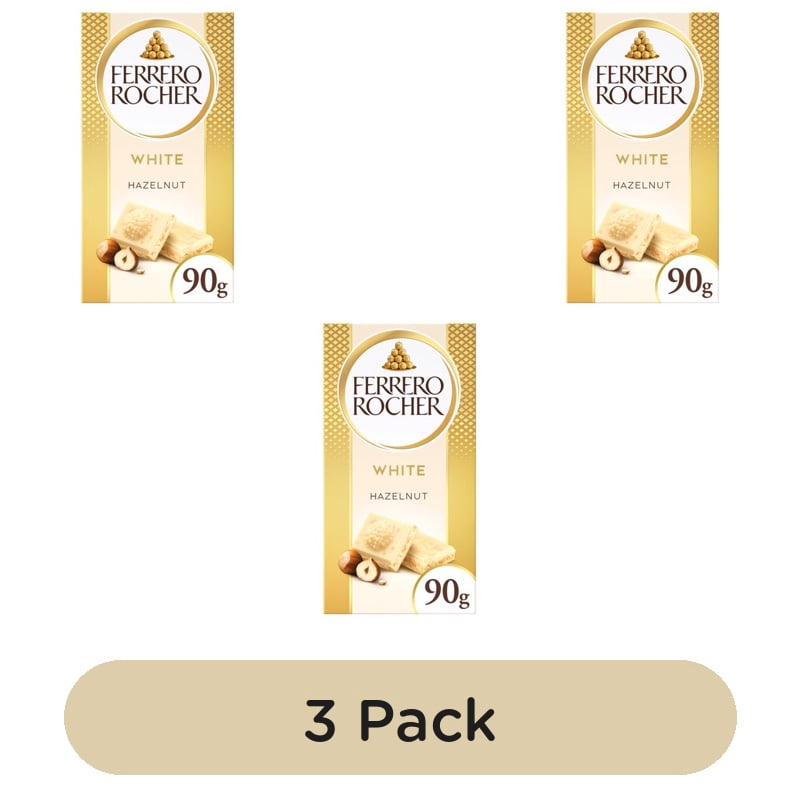 Ferrero Rocher White Chocolate Bar 90g, British Import (Pack of 3)