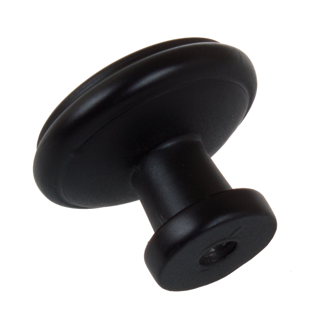 GlideRite 1.125 in. Round Ring Classic Cabinet Knob, Matte Black