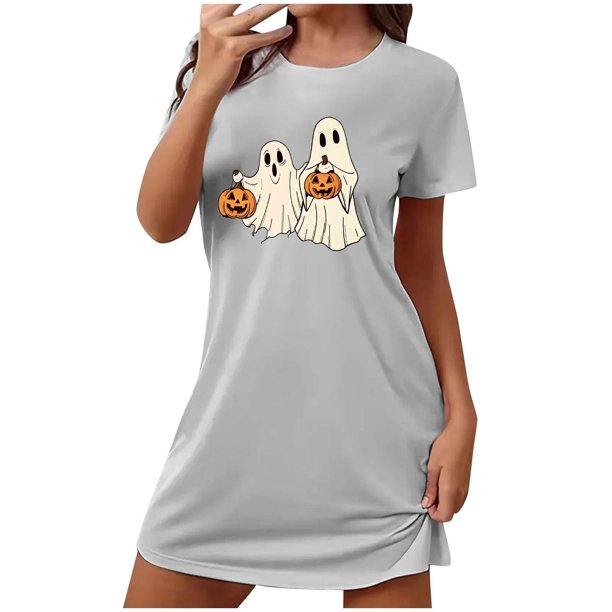 Camisón corto de talla grande para mujer, camisón de manga corta con estampado de pecho a la moda, camisón para mujer