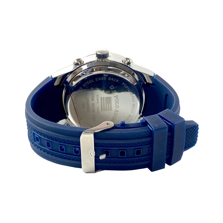 Accutime U.S. Polo Association Analog Watch, Blue Silicone Strap